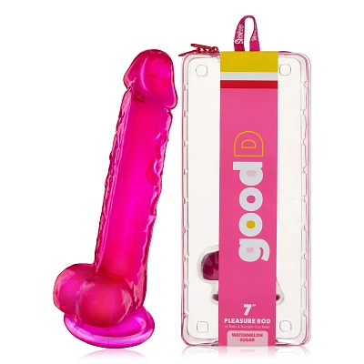 Watermelon Sugar Suction Cup Dildo with Balls 7 Inch – good D