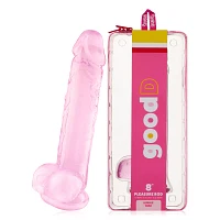 Bubble Gum Suction Cup Dildo with Balls 8 Inch – good D