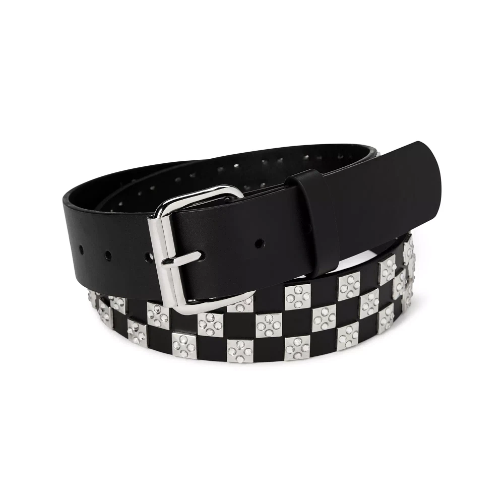 Black and Silver Rhinestone Studded Belt