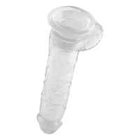 Frosty Bitch Clear Suction Cup Dildo with Balls 8 Inch – good D
