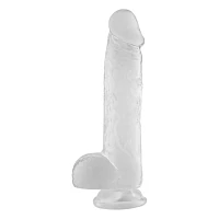 Frosty Bitch Clear Suction Cup Dildo with Balls 8 Inch – good D