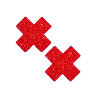 Red Glitter X Nipple Pasties