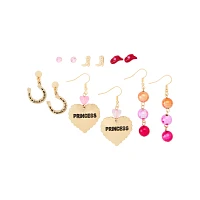Multi-Pack Assorted Princess Stud and Dangle Earrings - 6 Pair