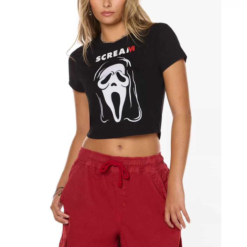 Black Ghost Face Rhinestone Baby T Shirt