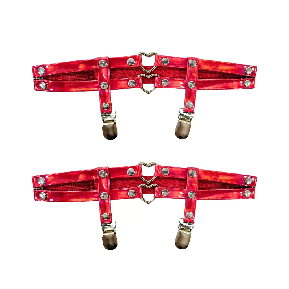 Red Double Heart Garter Belts