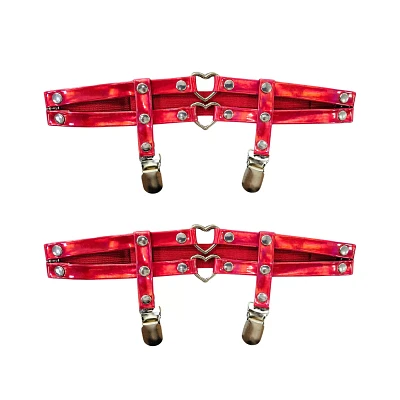 Red Double Heart Garter Belts
