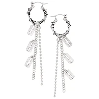 Barbed Wire Razor Blade Dangle Earrings