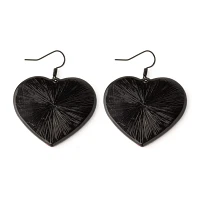 Pink Zebra Print Heart Dangle Earrings