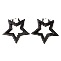 Pink Striped Star Earrings