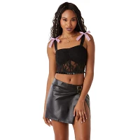 Pink Bow Cropped Corset Top