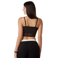 Red Hearts Mesh Cropped Corset Top