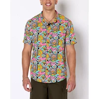 Trippy Shroom Woven Button Up Shirt