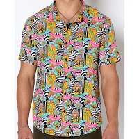 Trippy Shroom Woven Button Up Shirt
