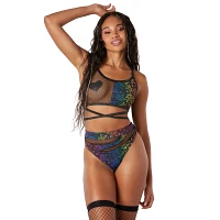 Rainbow Leaf Mesh Bralette