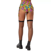 Smiley Face Print Drawstring Shorts
