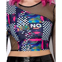 Racing Glitch Mesh Bralette