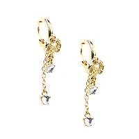 Gold Baby Heart Dangle Earrings