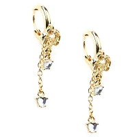 Gold Baby Heart Dangle Earrings