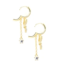 Gold Baby Heart Dangle Earrings