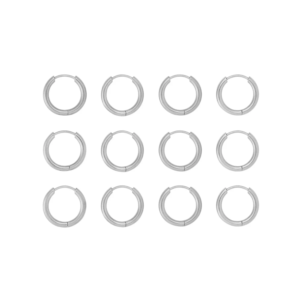 Multi-Pack Silvertone Hoop Earrings 6 Pair - 20 Gauge
