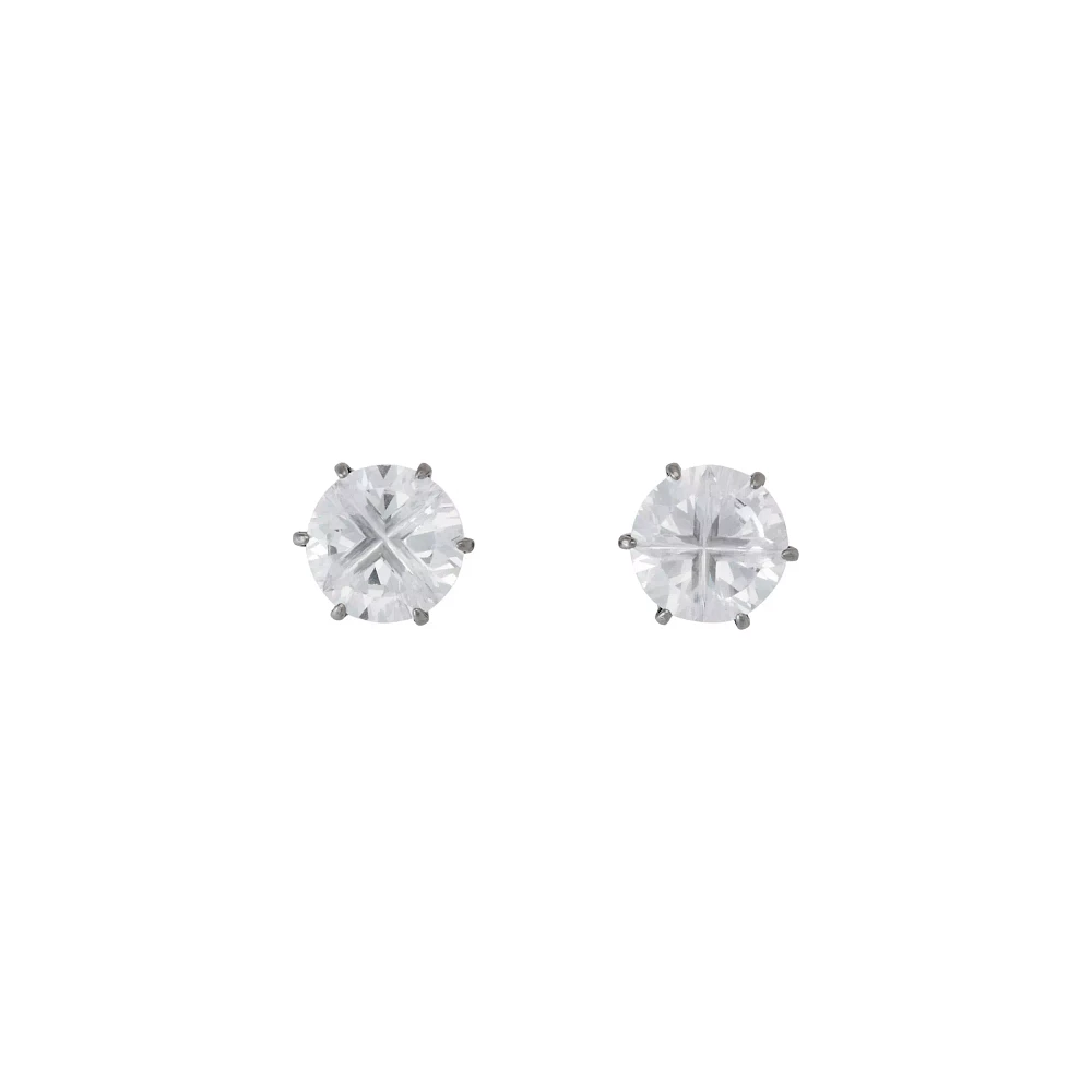 CZ Titanium Round Stud Earrings