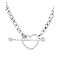 Kayla Malecc Silver Heart Toggle Barbell Choker Necklace