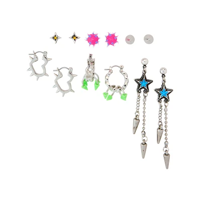 Multi-Pack Kayla Malecc Spiked Star Heart Earrings - 6 Pair