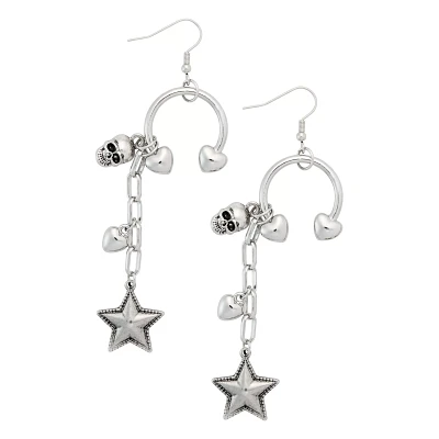 Kayla Malecc Horseshoe Skull Dangle Earrings