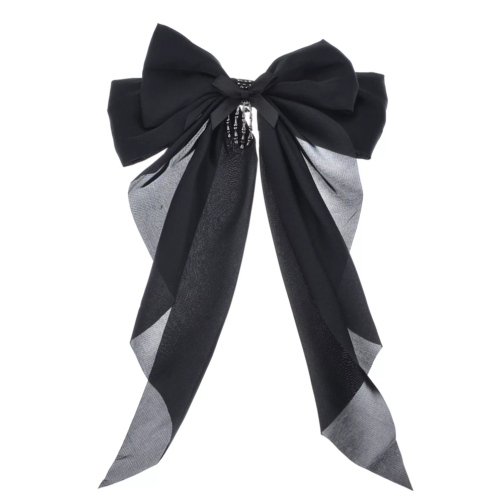 Black Skeleton Hand Hair Bow