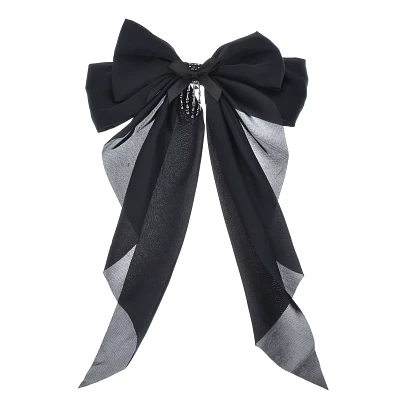 Black Skeleton Hand Hair Bow