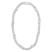 Silver Butterfly Bling Chain Necklace