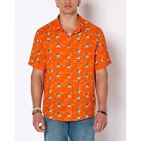 Hooters Owl Print Woven Button Up Shirt