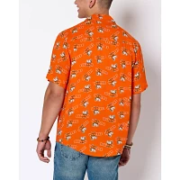 Hooters Owl Print Woven Button Up Shirt