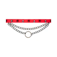 Red Skull and Spike Choker Necklace