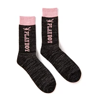 Pink Playboy Bunny Logo Crew Socks