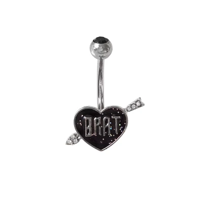 Brat Heart Belly Ring - 14 Gauge