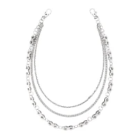 Silver Bike Chain Layered Wallet Chain