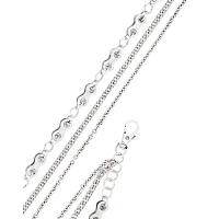 Silver Bike Chain Layered Wallet Chain