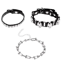 Multi-Pack Studded Skull Bracelets - 3 Pack