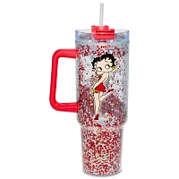 Betty Boop Glitter Travel Tumbler with Straw - 40 oz.