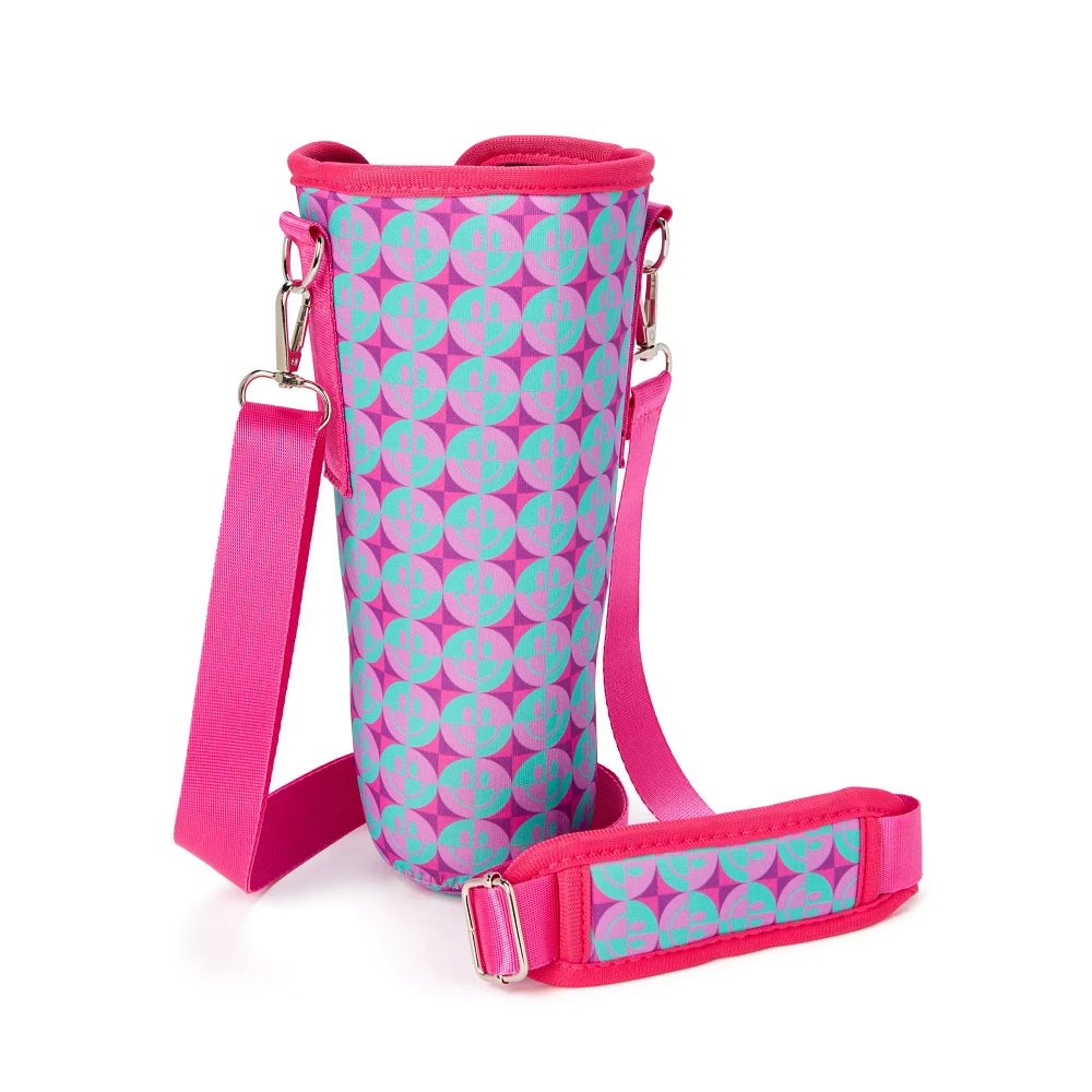 Checkered Smiley Face Tumbler Sling Bag
