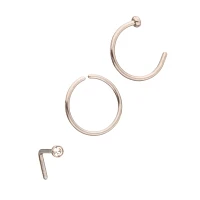 Multi-Pack Titanium L-Bend and Nose Hoops 3 Pack - 20 Gauge
