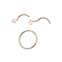 Multi-Pack ASTM F-136 Titanium Nose Screws and Hoop 3 Pack - 20 Gauge