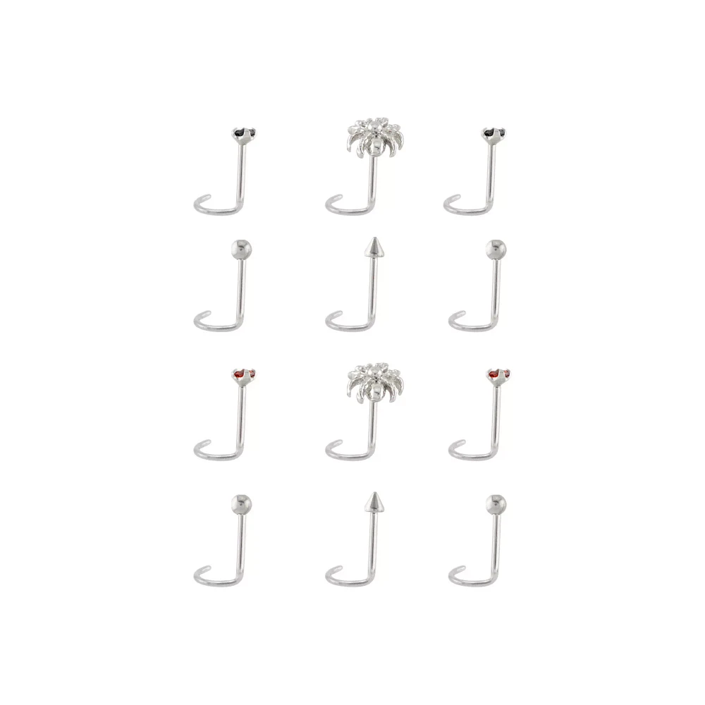 Multi-Pack CZ Titanium Spider Nose Screws 12 Pack - 20 Gauge