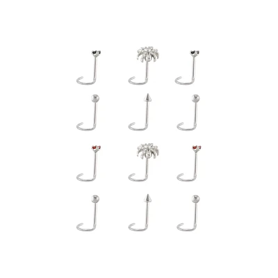 Multi-Pack CZ Titanium Spider Nose Screws 12 Pack - 20 Gauge
