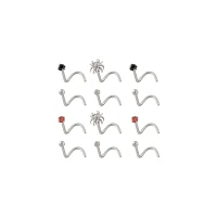 Multi-Pack CZ Titanium Spider Nose Screws 12 Pack - 20 Gauge