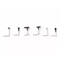 Multi-Pack CZ Tooth Skull Screw Nose Rings 6 Pack - 20 Gauge