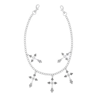 Silvertone Cross Wallet Chain