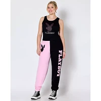 Black Playboy Rhinestone Logo Tank Top