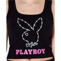 Black Barbed Wire Bunny Tank Top - Playboy